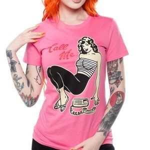 Pink Call Me Pinup Retro Graphic Tee